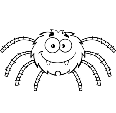 Розмальовка Кумедний мультяшний павук | Розмальовки для дітей друк онлайн